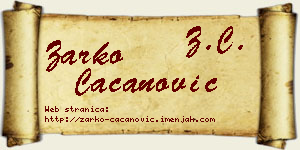 Žarko Cacanović vizit kartica